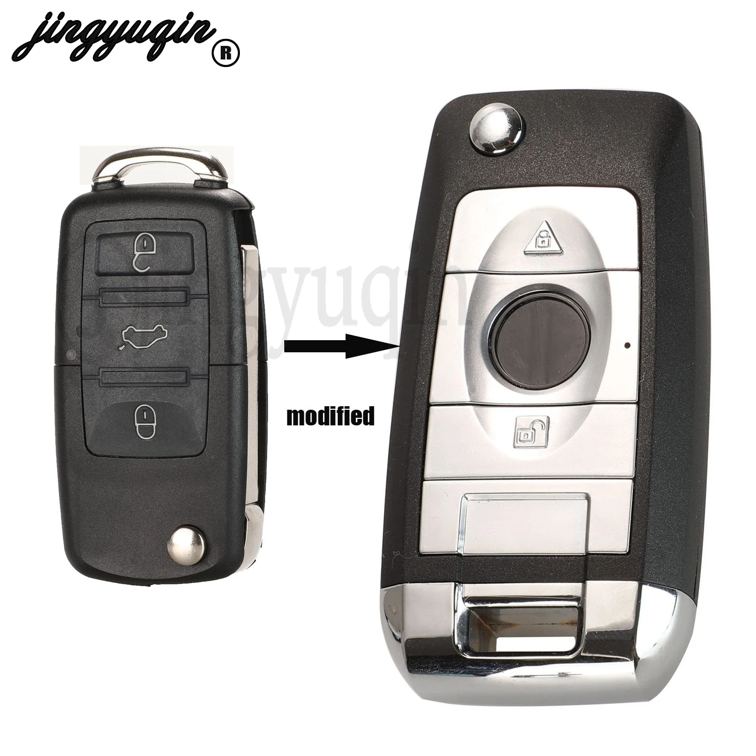 

3B Modified Folding Flip Car Key Shell For Volkswagen VW Golf 7 Jetta Passat Beetle Polo Bora Key Remote Auto Case Hu66