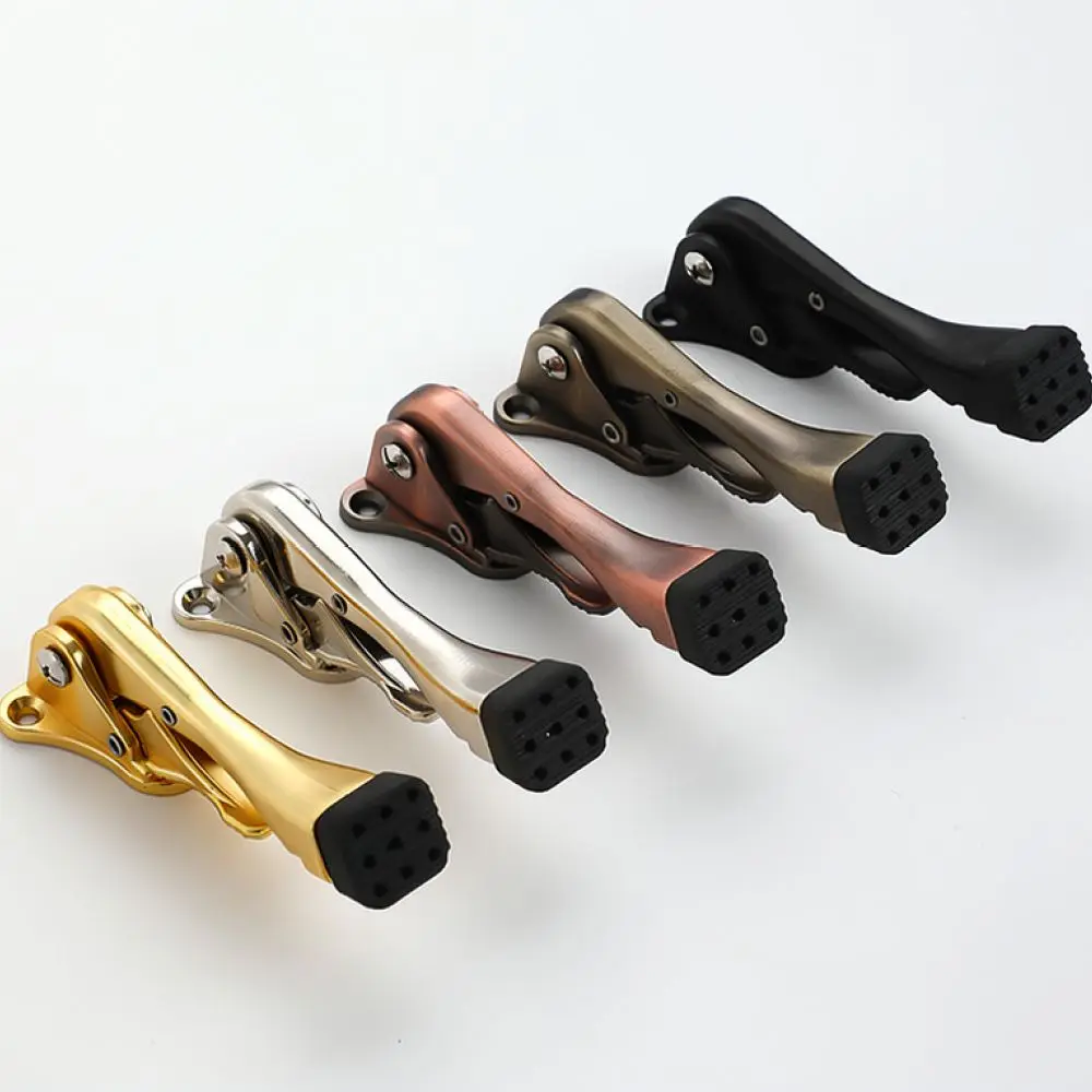 Adjustable Door Stop Stopper Kickdown Door Holder Catch Anti Slip Zinc Alloy Door Catch For Interior Bedroom Home