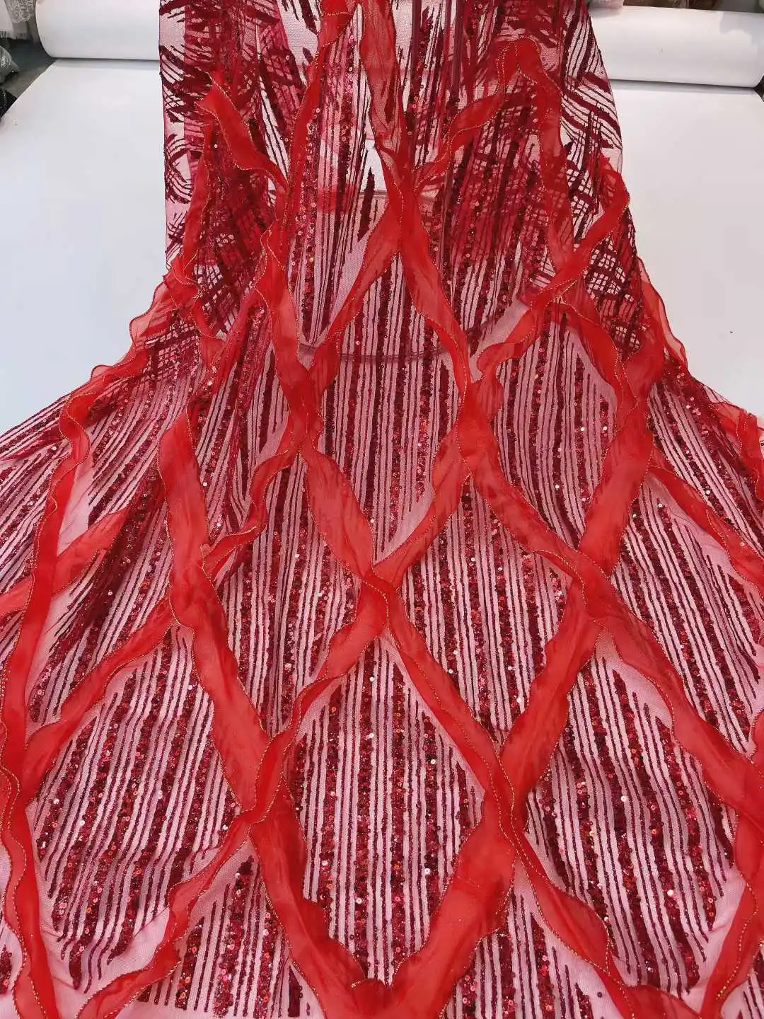 

3D French Lace Fabric With Handmade Beads 2025 High Quality Sequins Beads African Tulle Net Lace Fabric Nigerian For Women Dress