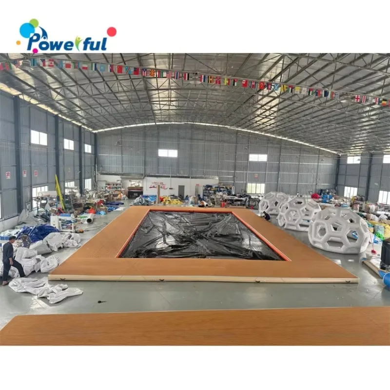 Customized Size Durable Drop Stitch Portable Inflatable Ocean Swimming Pool Floating Yacht Dock Pool