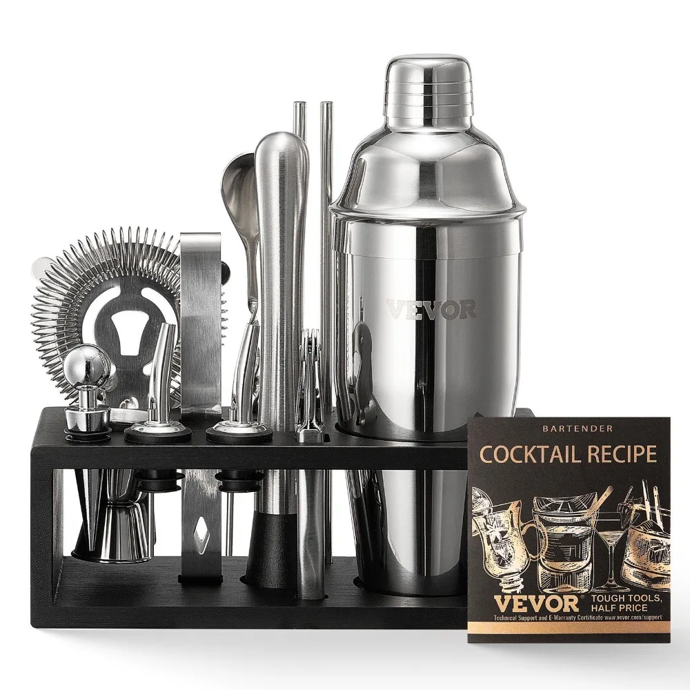 

Cocktail Shaker Set 13 Pcs Bar Tool Set Stainless Steel Bartender Kit Silver