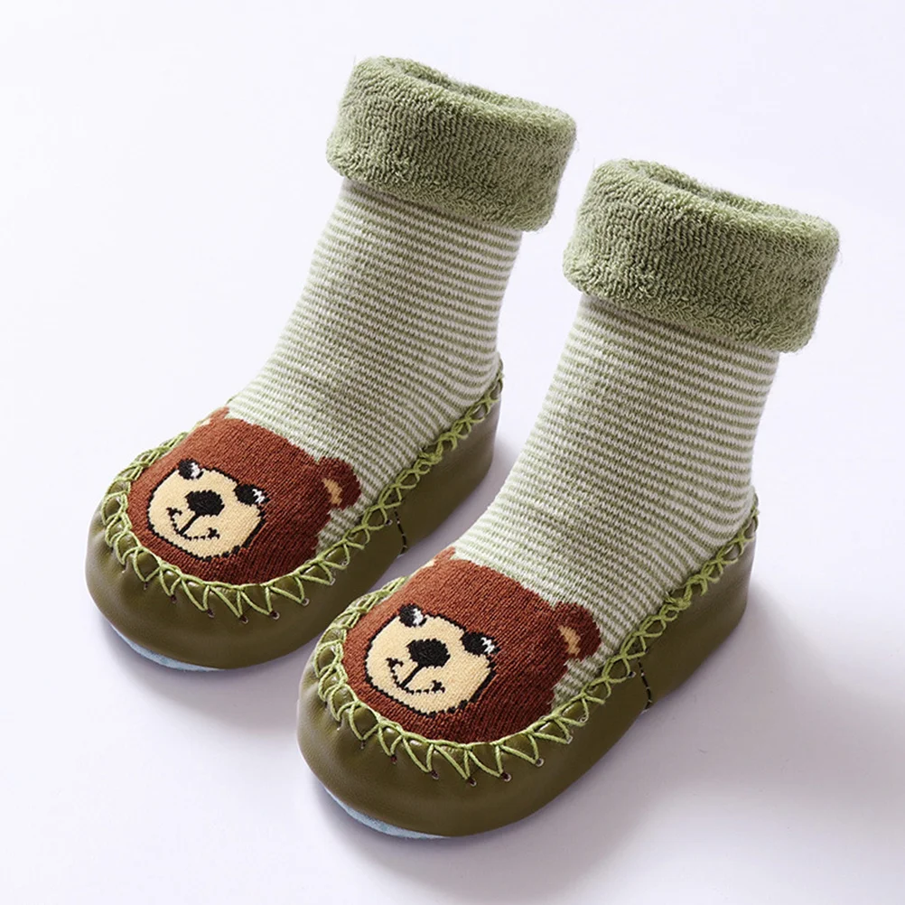 

1Pair Infant Socks Cartoon Kids Cotton Toddler Socks 14cm Anti-Slip Bottom Bubble Design Comfortable Breathable