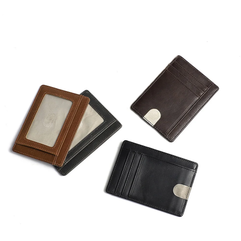 

Men's Thin Wallet Anti-Theft Rfid Protection Credit Id Holder Minimalist Design Cash and Coin Purse for Daily Use Black