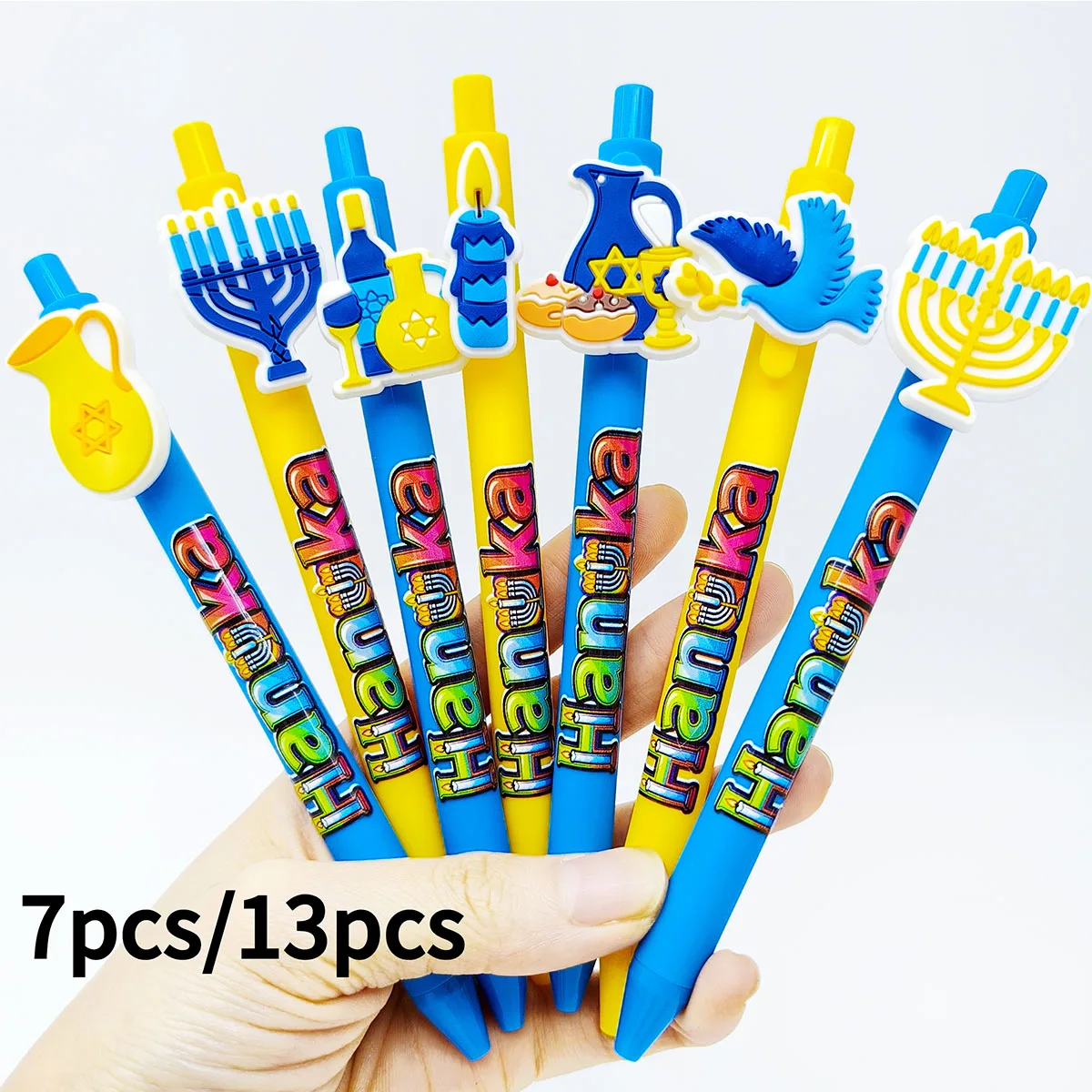 Stylo à bille d'impression de patch d'élément de festival de bougie 7 pièces/13 pièces notes quotidiennes stylo à bille pratique et pratique