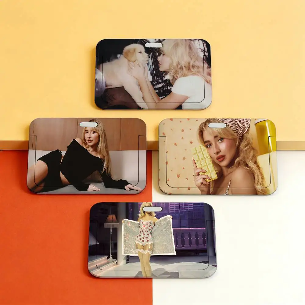 Sängerin Sabrina Carpenter Lanyard-Ausweishülle für Arbeit, Bus, Studenten, Fotokarten, Mitarbeiterausweise mit Kunststoff-Schiebeverschluss