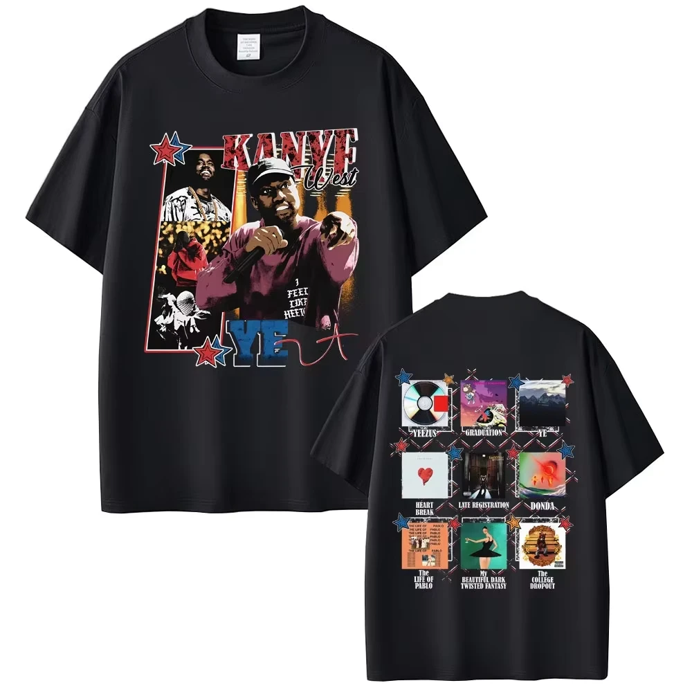 Fashion Hip Hop Pop Music T-Shirt, Graphic Print of Rapper Kanye West Graduation, The Life of Pablo T-shirt