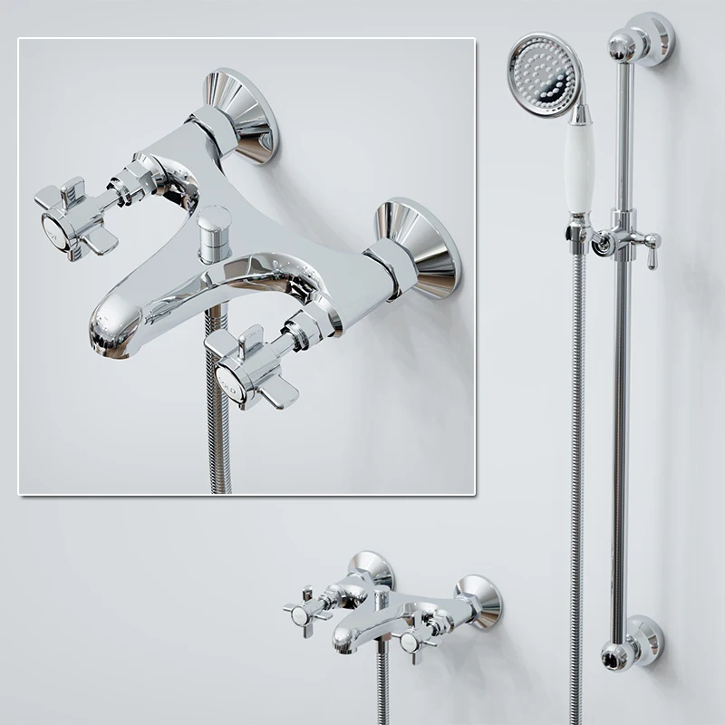 

Simple shower bathtub faucet with all-copper lifting rod