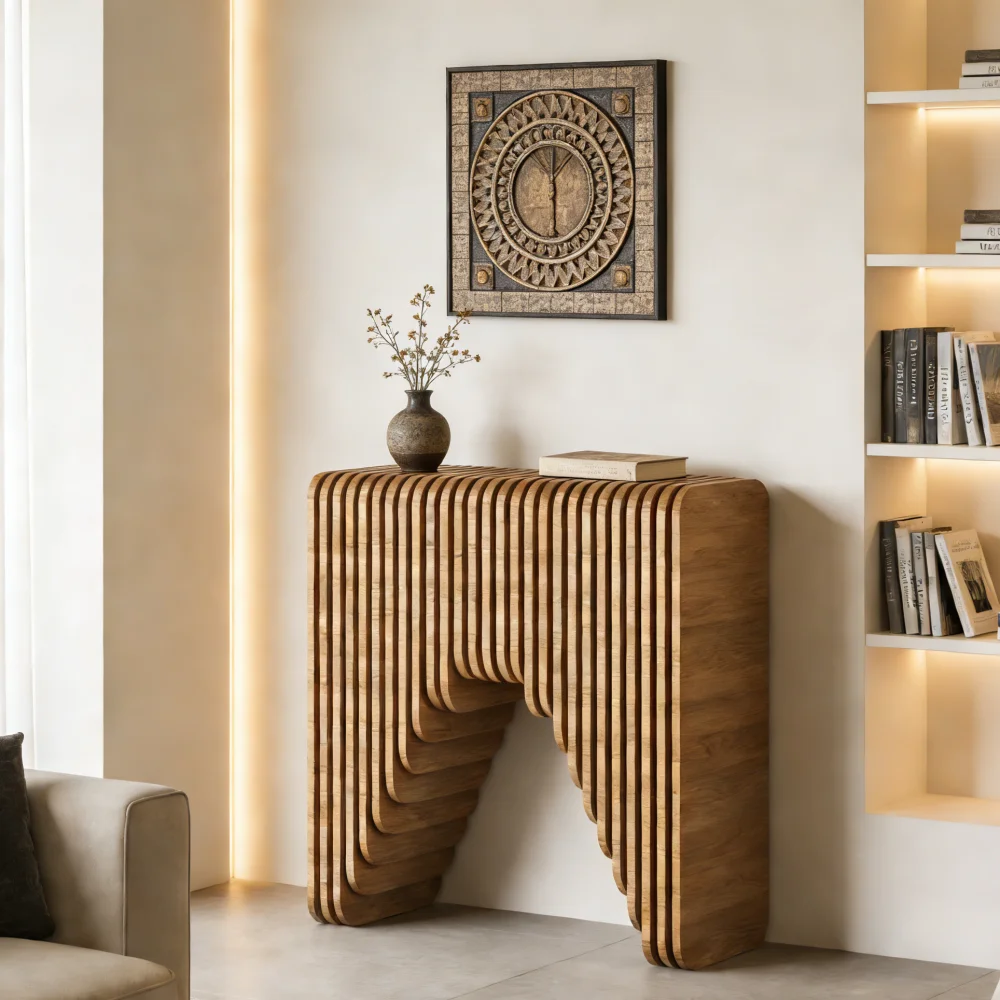 Z Wooden Console Table Sliced Furniture Corridor Table For Living Room Hallway Entryway DecorationZ