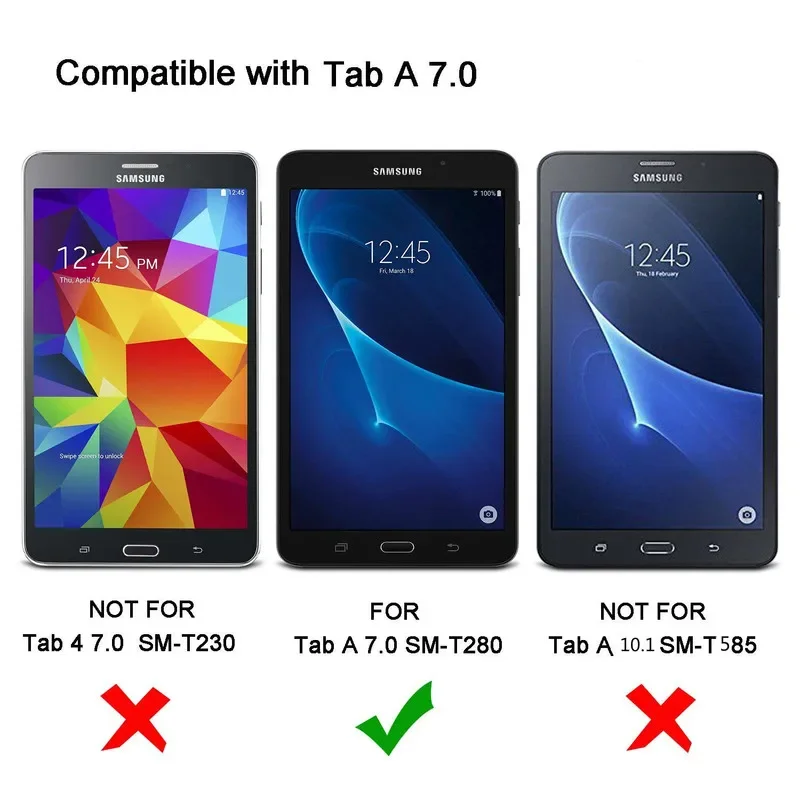 Tab A6 7.0inch T285 Cover Case For Samsung Galaxy Tab A 7.0  2016 SM-T280 SM-T285 T285 360 Rotating Stand Tablet Flip Cover Case