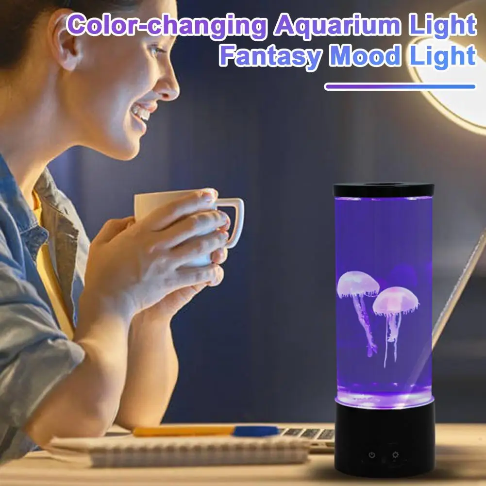 Creative Jellyfish Light Led Aquarium Night Light 17 color Lighting Remote Control Fantasy Bedside Lamps Christmas Gift