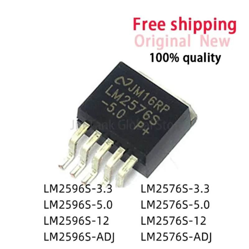 10PCS LM2596S-ADJ LM2596-ADJ TO-263 LM2576S-3.3 LM2576S-5.0 5V LM2576S-ADJ LM2576S-12 LM2596S-5.0 LM2596S LM2576S