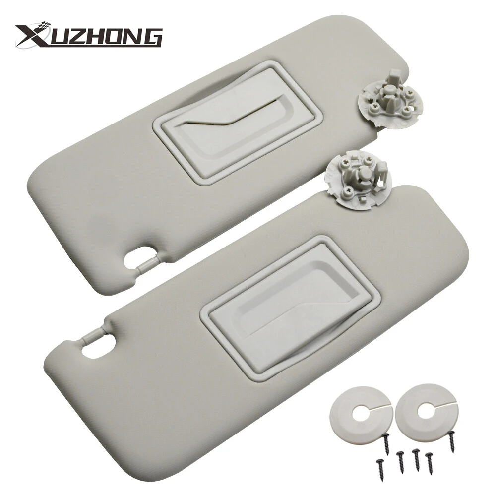 

Pair Gray Driver Passenger Side Sun Visor w/Mirror For Chevrolet Cruze 2017 2018