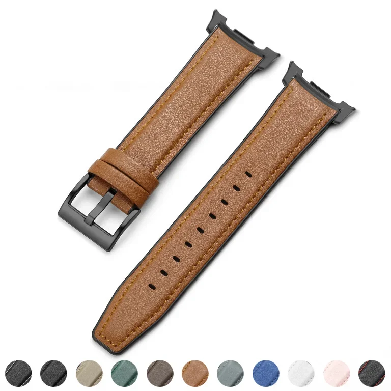 Correa híbrida de silicona de cuero para Samsung Galaxy Watch 8 40/44mm 8 Classic 46 Smartwatch Band para Galaxy Watch Ultra 2025 47mm