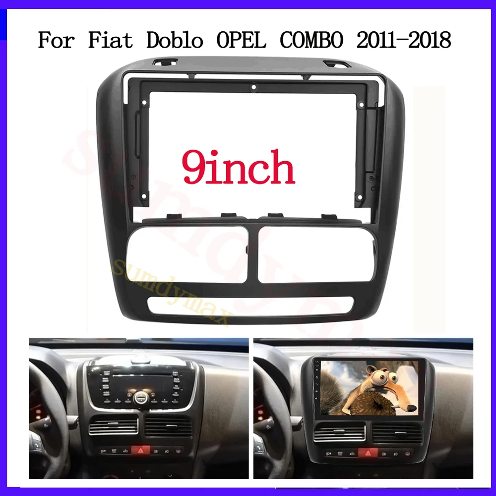 

9-дюймовая Автомобильная радиоустановка Fascia Для FIAT DOBLO OPEL COMBO 2011-2018, стерео рамка, адаптер, монтажная панель, комплект ободка