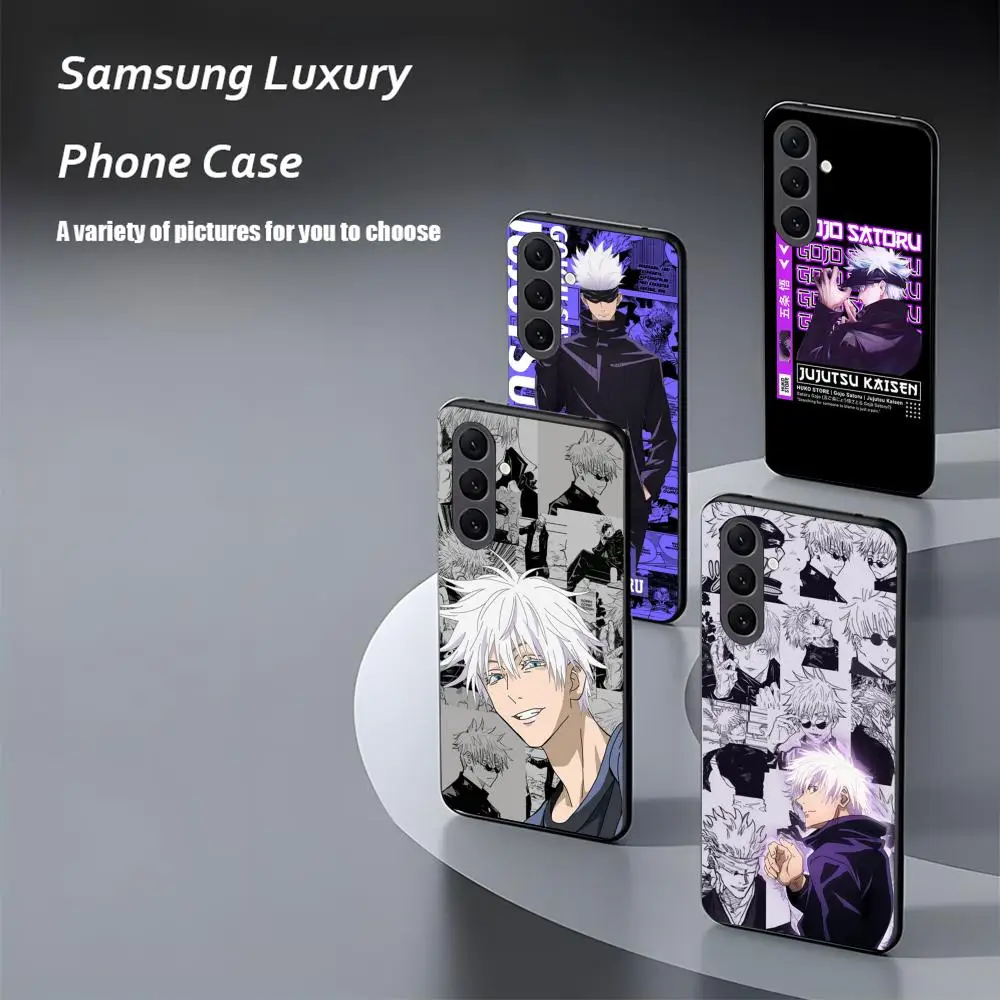Cool G-go-jo SA-to-ru comicS Phone Case For Samsung Galaxy S25 S24 S23 S22 S21 S20 Plus Ultra Note20 Soft Black