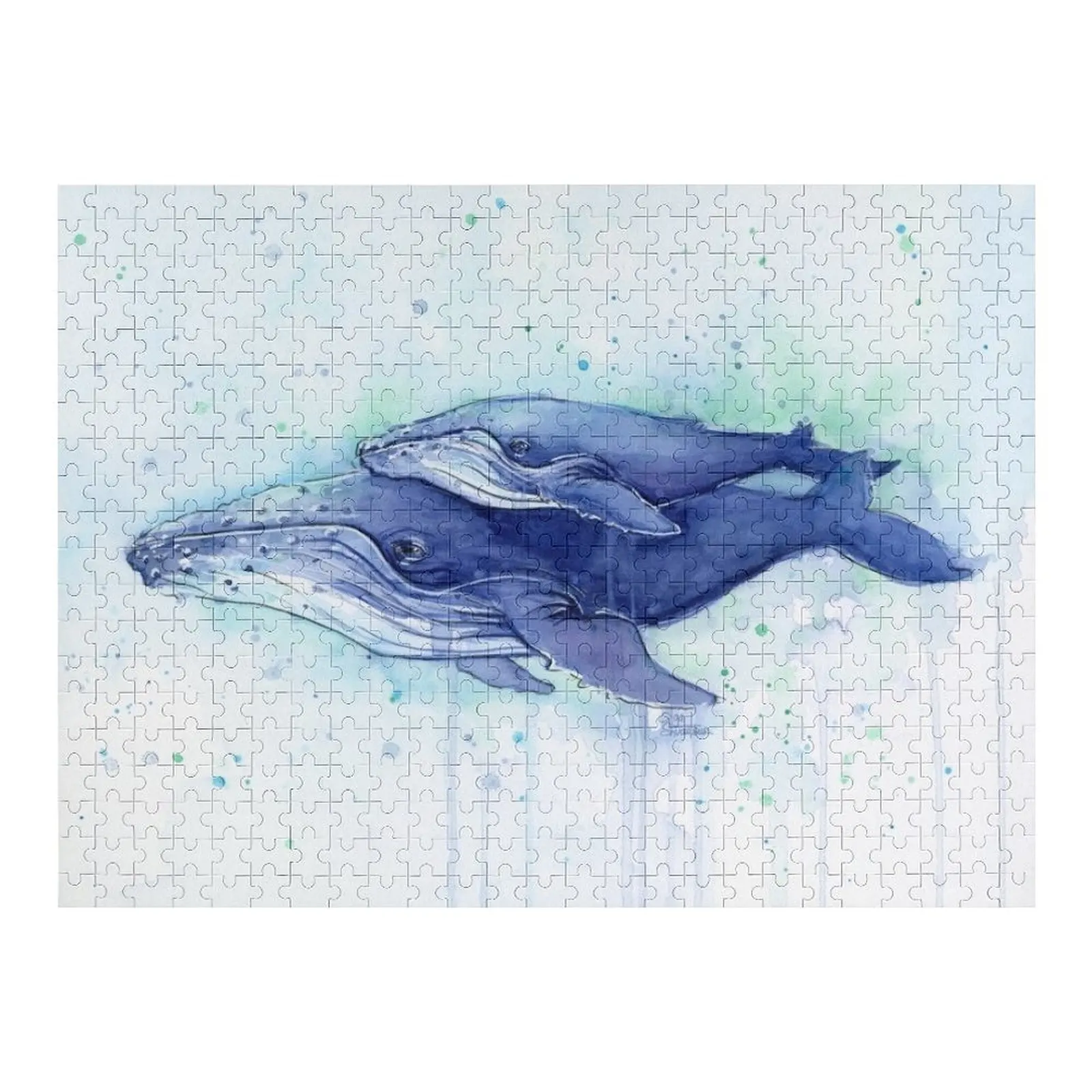 

Humpback Whale Mom and Baby Painting Jigsaw Puzzle For Children Photo Custom Jigsaw For Kids Puzzle