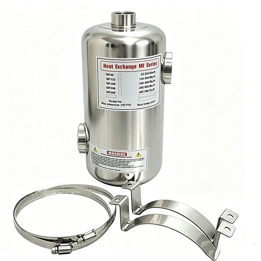 

Swimming pool spa cold and hot water heat exchanger stainless steel three T heat exchanger swimming pool tube heat exchanger 304