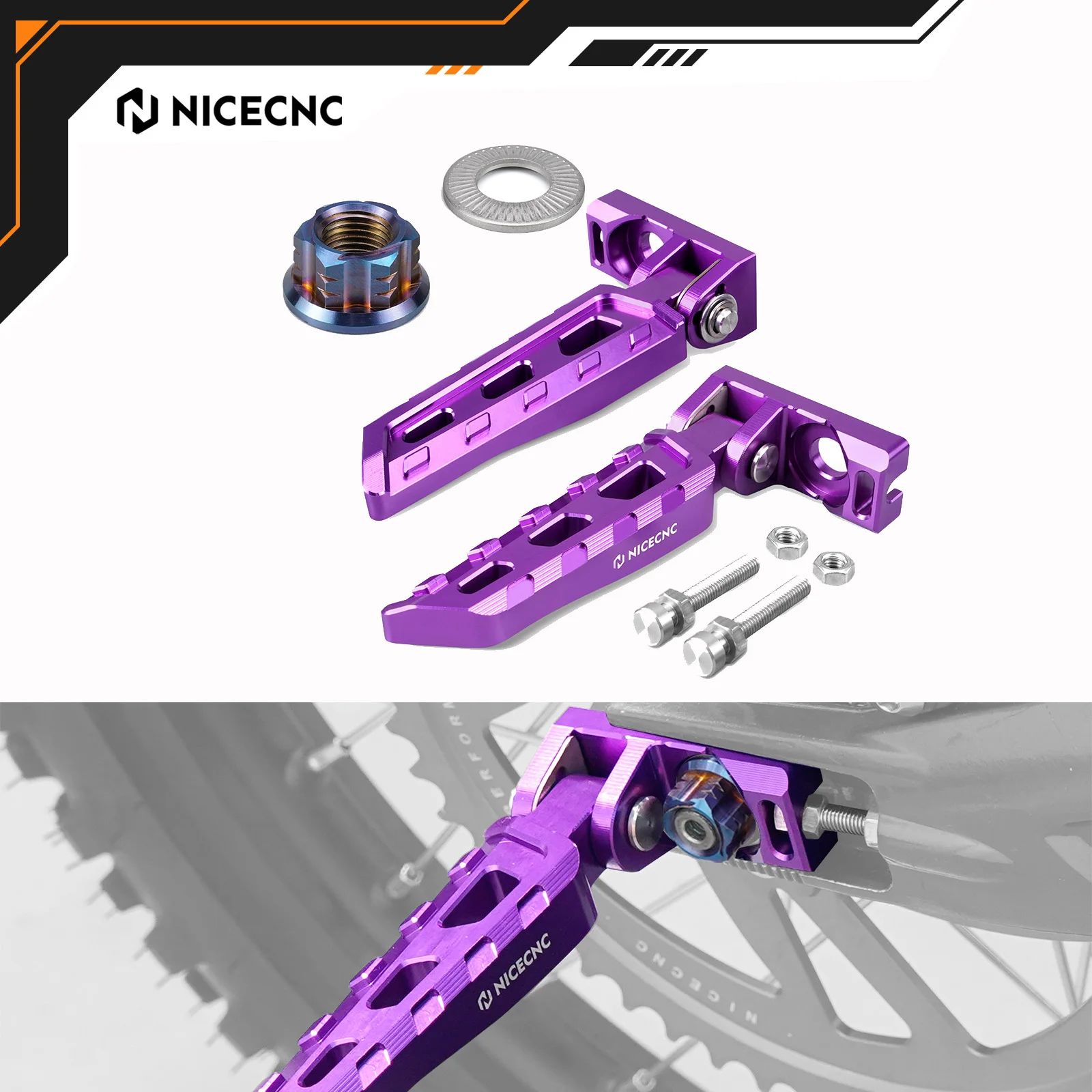 

NICECNC For Surron light bee X S L1E 2024 Electric Bike Sur ron Segway X160 X260 Chain Tensioner Adjuster Blocks & Rear Axle Nut