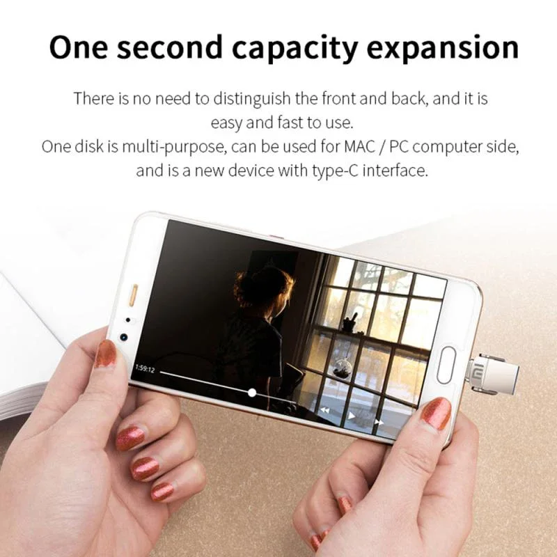 XIAOMI 2 ТБ Металлический флэш-накопитель 2 В 1 OTG 1 ТБ 512 ГБ USB-накопитель типа C 2 ТБ USB3.2 Флэш-накопитель Тип C для мобильного телефона ПК