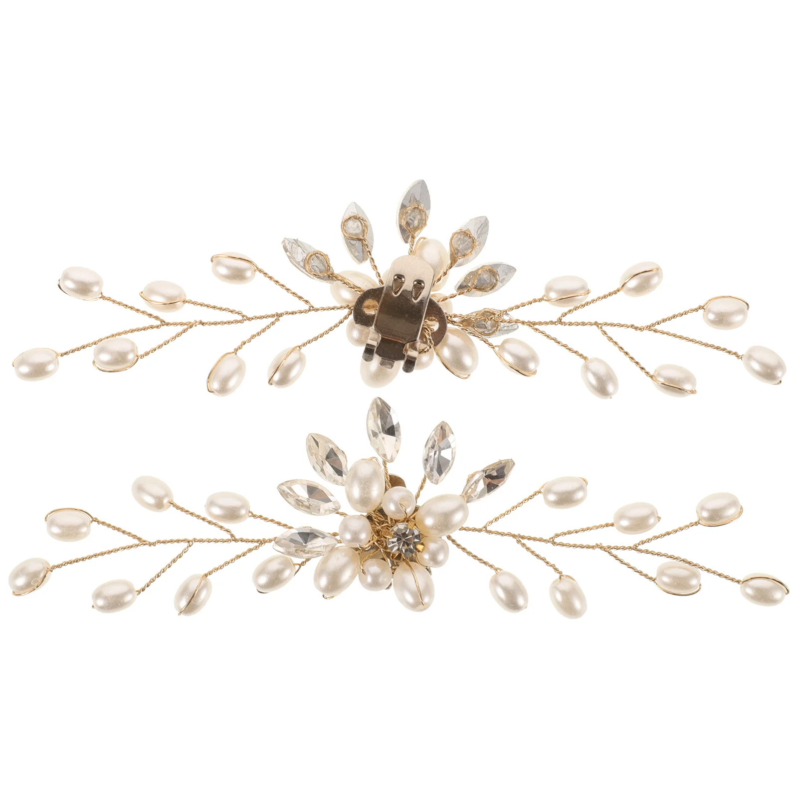 

2Pcs Pearl Shoe Clips Rhinestone Flower Bridal Shoe Charms Decorative Wedding Dress Accessories Decorative Clips for Shoes