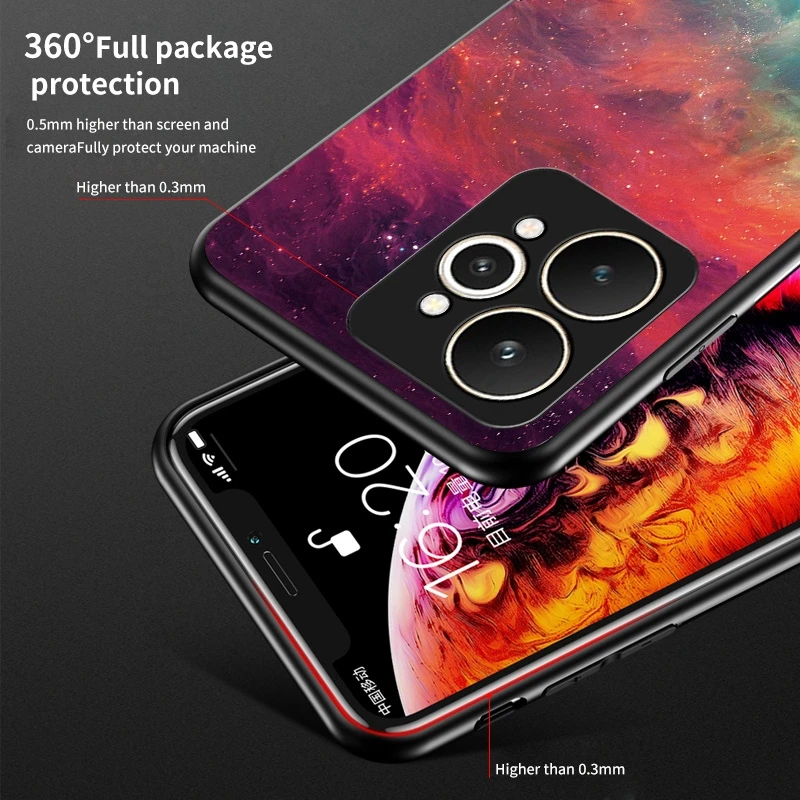 حافظة لهاتف اوبو ريلمي 15 برو مرصعة بالنجوم من الزجاج المقسى متدرجة لهاتف Realme P3 Ultra 14 13 12 Pro Plus غطاء ناعم مقاوم للصدمات من البولي يوريثان #5