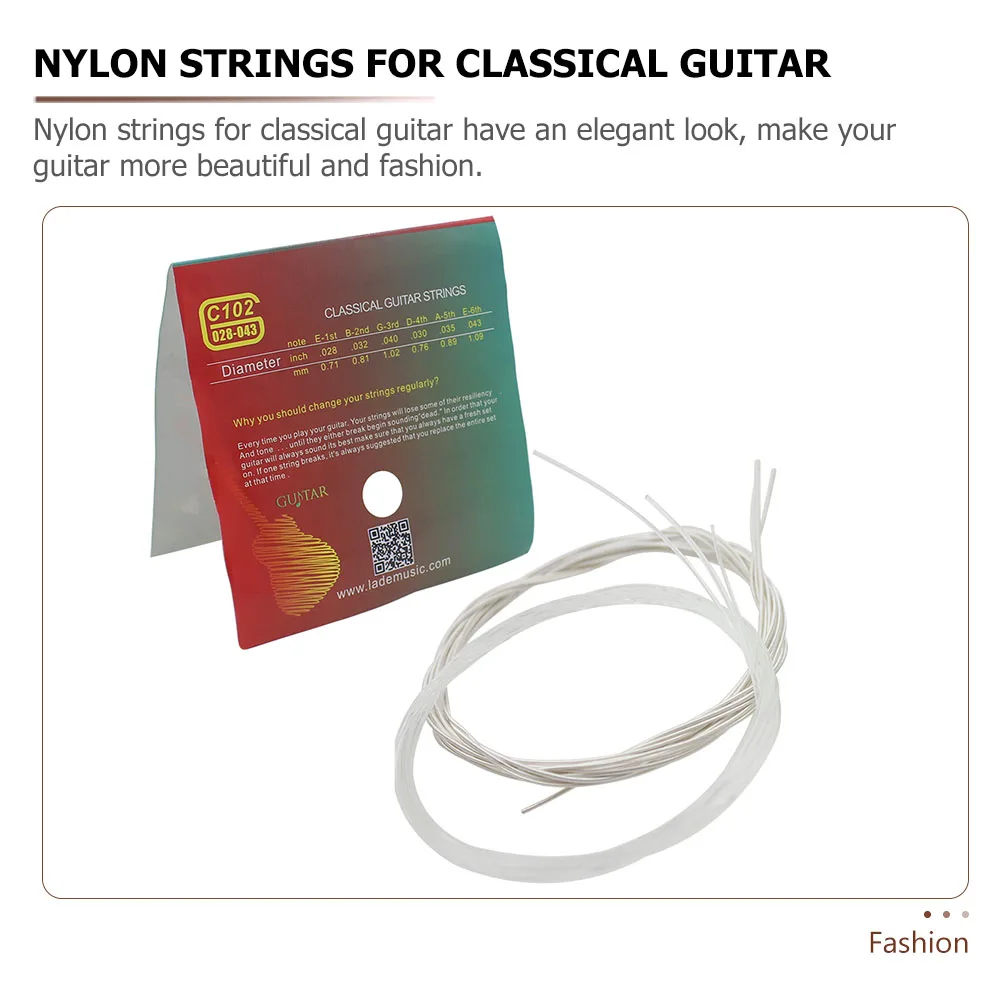 

6pcs Classical Guitar Nylon Strings High Quality Accessories Bright Tone Compatible Acoustic Folk Guitars