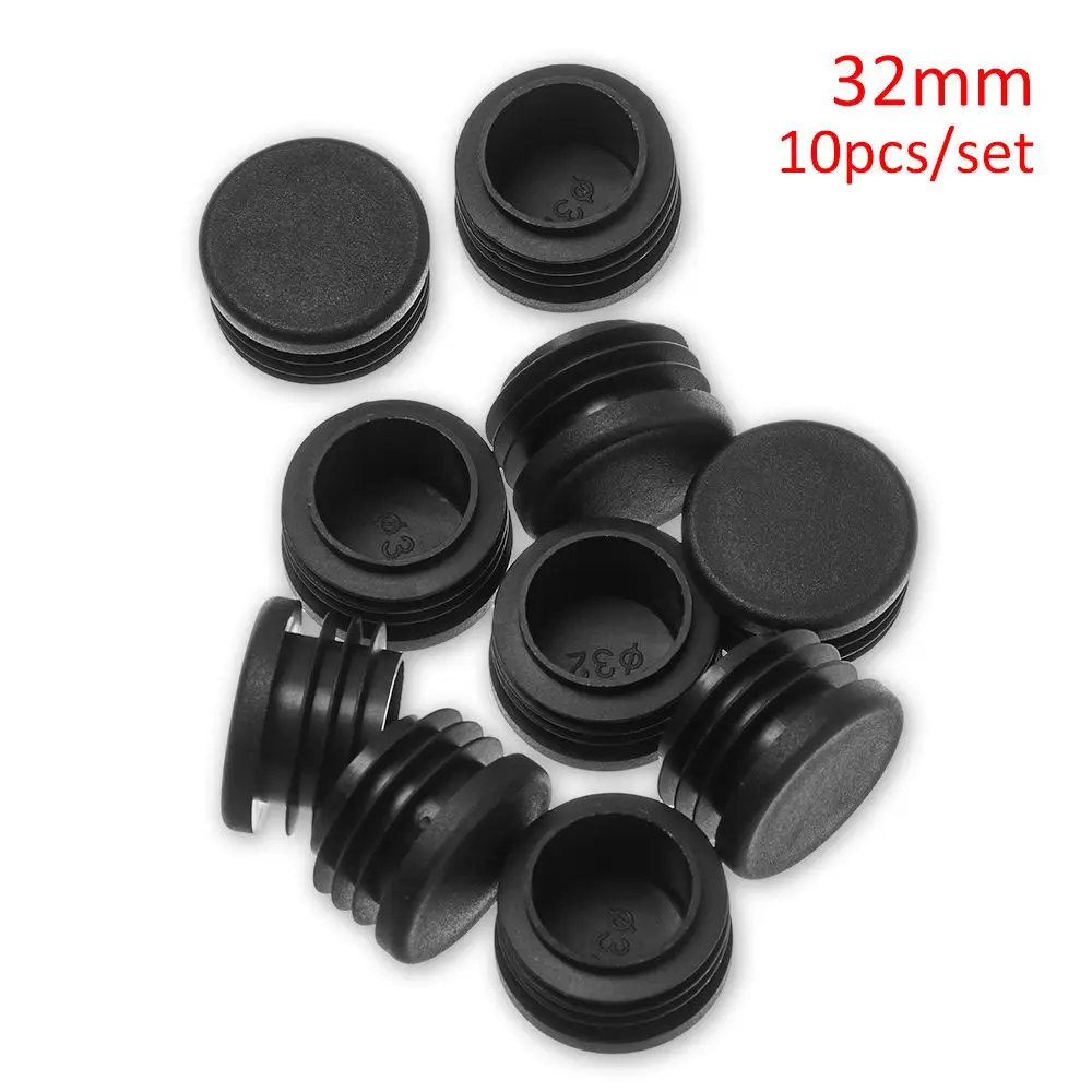Embouts de pieds de chaise ronds en plastique noir, coussretours anti-aldes, couvre-pieds de meubles coordonnants, embouts d'obturation, accessoires de meubles, 10 pièces