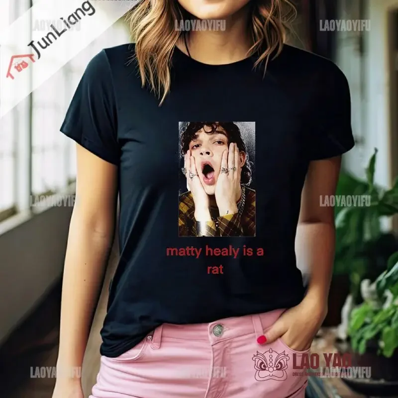 

Matty Healy is a RatT Harajuku Gothic унисекс с круглым вырезом повседневная свободная модная уличная одежда