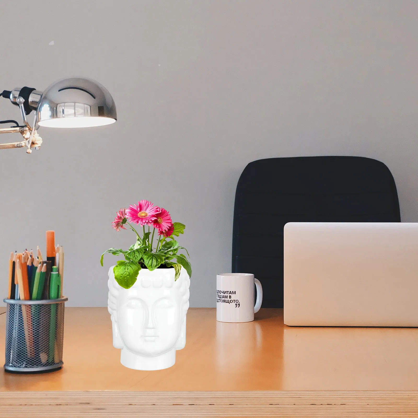 

1Pcs Ceramic Flowerpot Zen Style Succulent Pot Indoor Outdoor Home Decoration Vintage Plant Container Buddha Flowerpot