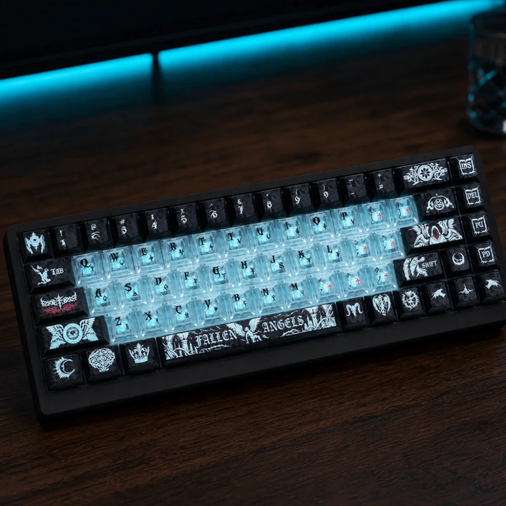 Full Transparent Transparent Keycaps Set Ice Transparent Crystal Clear Mechanical Keyboard Keycaps PBT
