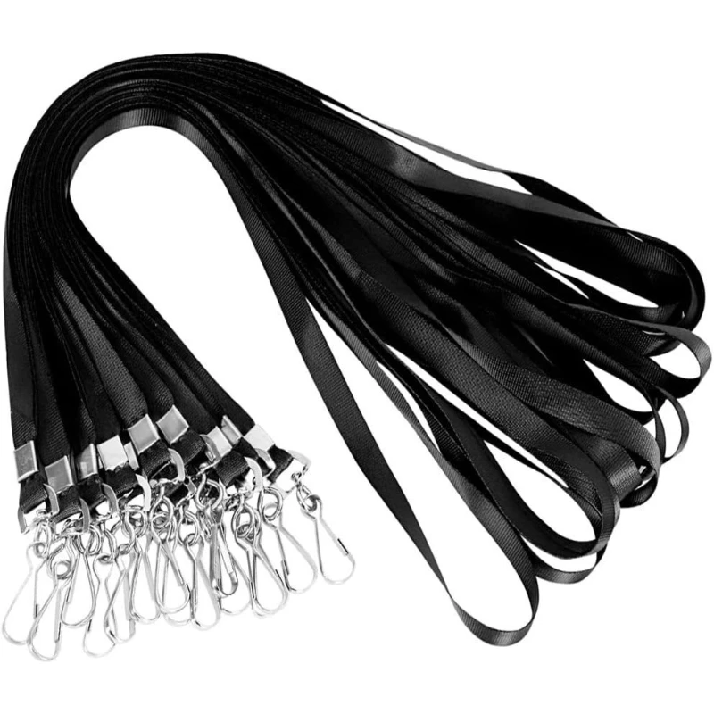 10Pcs/20Pcs ID Name Tag ID Card Lanyard Safety Badge Lanyard Webbing Polyester Tape Rotating Hook Neck Strap