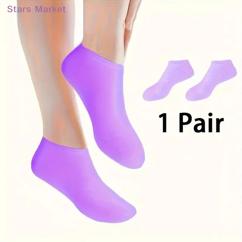 New1pair Silicone Moisturizing Foot Socks For Dry Cracked Feet Foot Care Socks Spa Pedicure Socks Massage Moisturizing Gel Socks