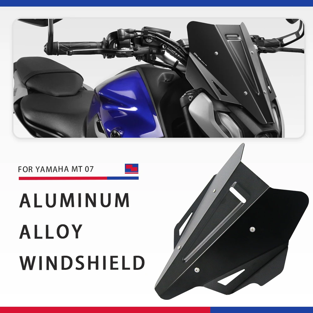 

For YAMAHA MT07 MT-07 MT 07 2021 MT - 07 Motorcycle Accessories Windshield Windscreen Aluminum Wind Shield Deflectore FJ-09