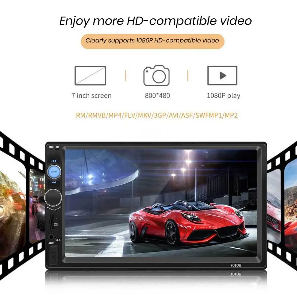 7010B Car MP5 7 inch IPS Capacitive Screen FM Bluetooth compatible Hands Free Backup Camera Auto Video Player