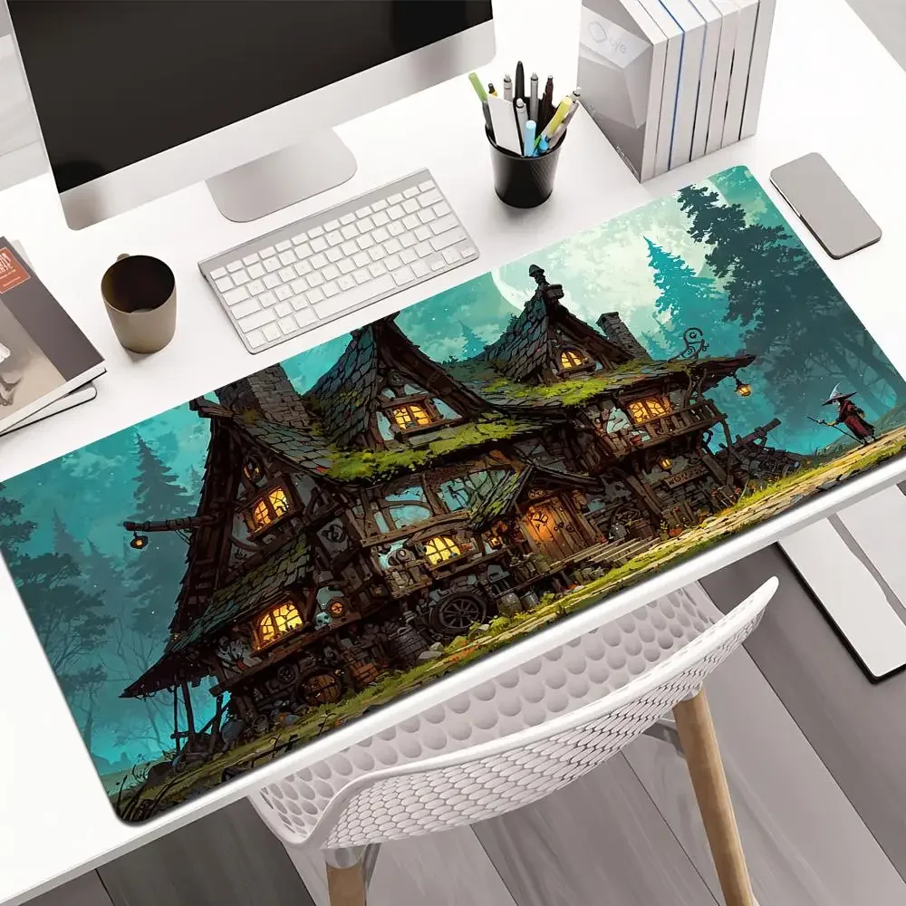 Mushroom Hut anime Muismat bureaumat gamingmatten XXL muismat gamer pc accessoires rubber antislip geschikt voor werk en spel