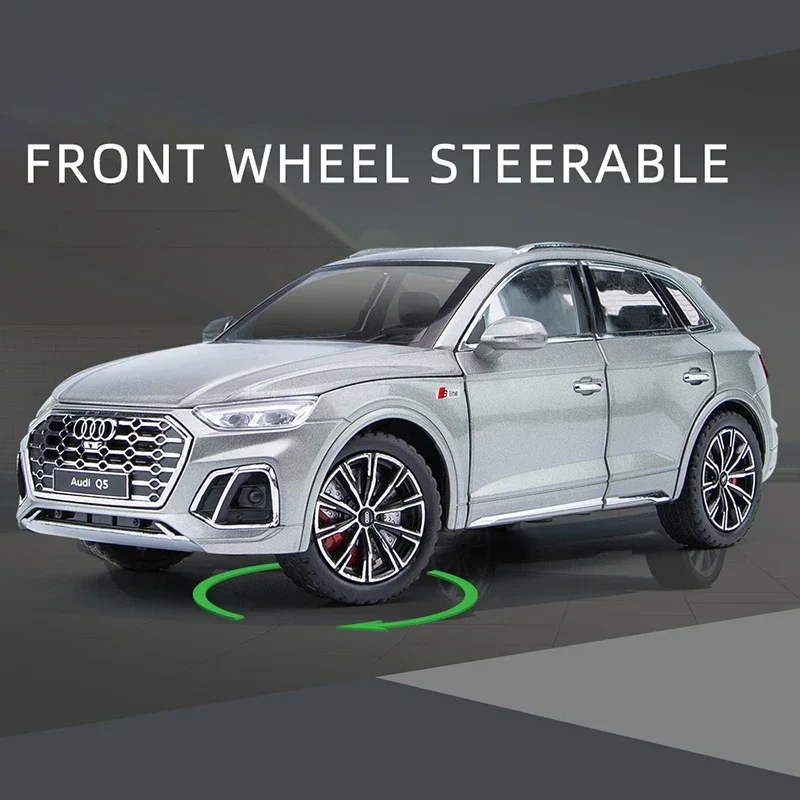 1:24 아우디 Q5 합금 모델 자동차 SUV 오프로드 차량 다이캐스트 금속 장난감 자동차 컬렉션 소년 장난감 자동차 시뮬레이션 아이를위한 선물을 뒤로 당겨