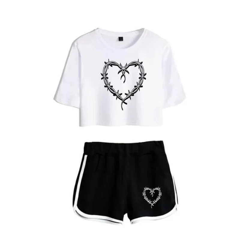 Cosdea Karol G Bichota Merch Dames Trainingspak Tweedelige Set Dames Top en Shorts Casual Sportkleding 2 stuks Oufits Streetwear Kleden