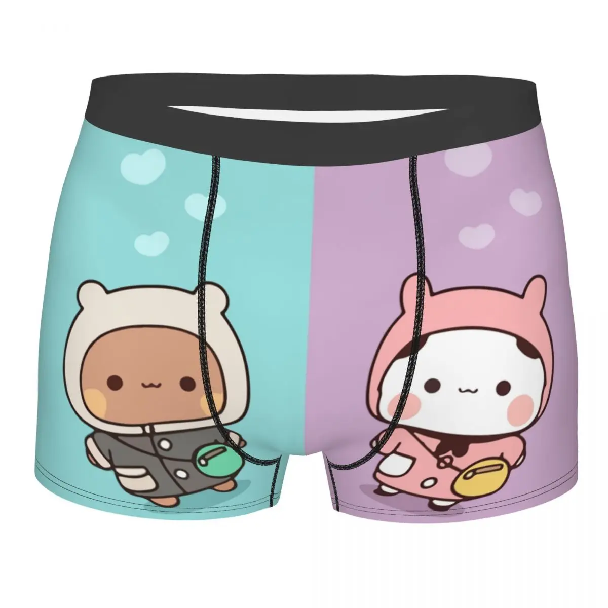 Custom Dudu Bubu Mochi Peach Cat Funny Underwear Men Breathbale Panda Bear Hug Boxer Briefs