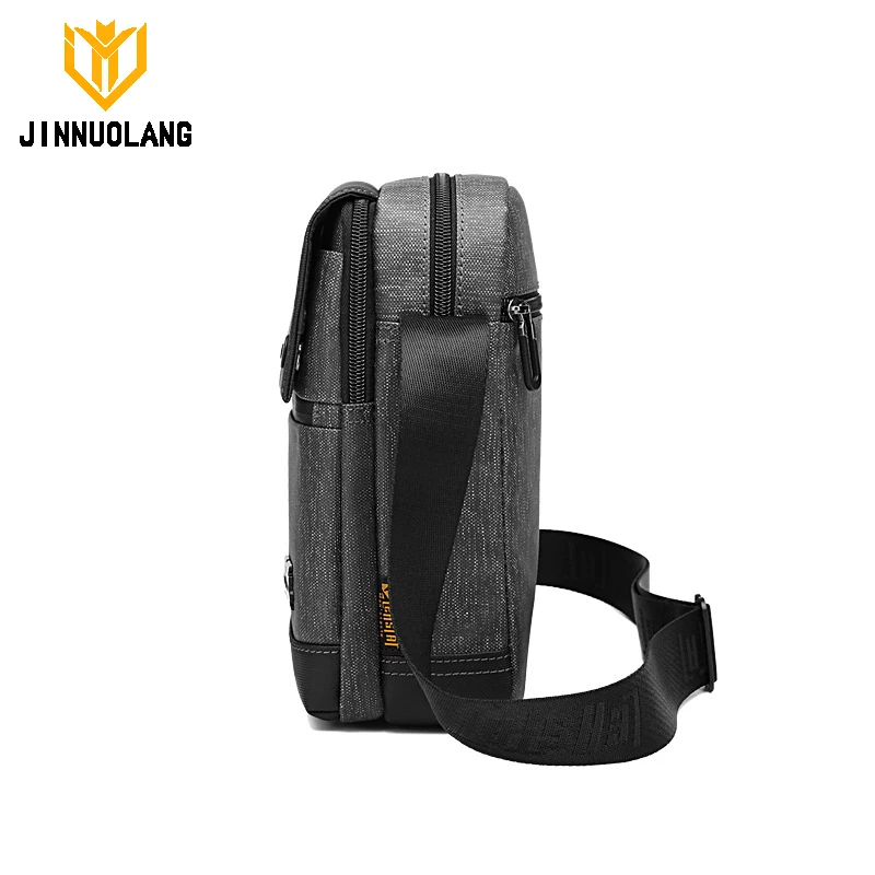 JINNUOLANG-Bolso de hombro multifuncional para hombre, bandolera Oxford informal, a la moda, para adolescentes, iPad