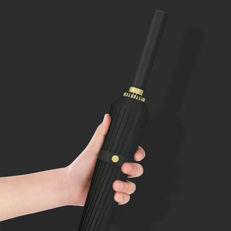 24 Bone Long Handle Umbrella Enlarged Thickened Sunny Rainy Dual-use Extra-large Black Sun Protection Automatic Umbrella - view 6