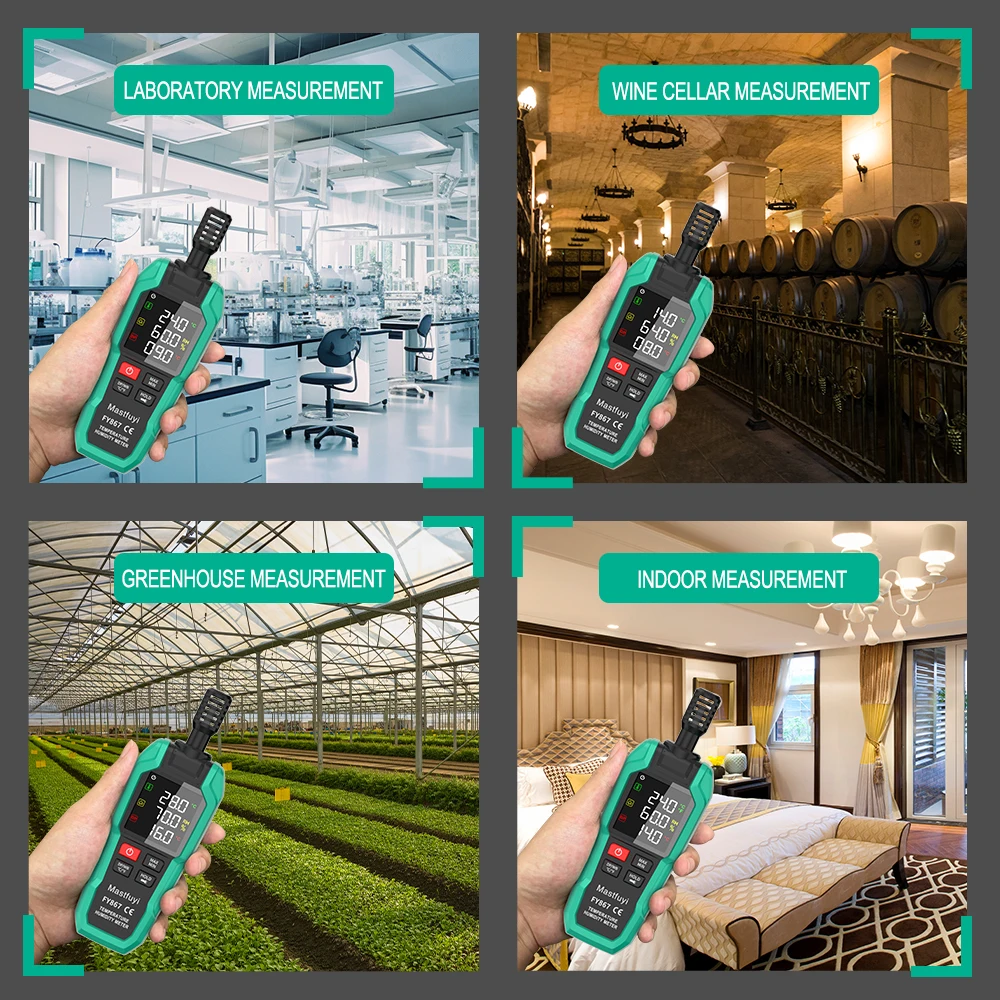 MASTFUYI Tsifrovoy Termometr-Gigrometr -20°C~60°C 99% Vlagomonitor Temperatury i Vlazhnosti Dlya Pomeshcheniy i Ulitsy s ZhK-Displeem