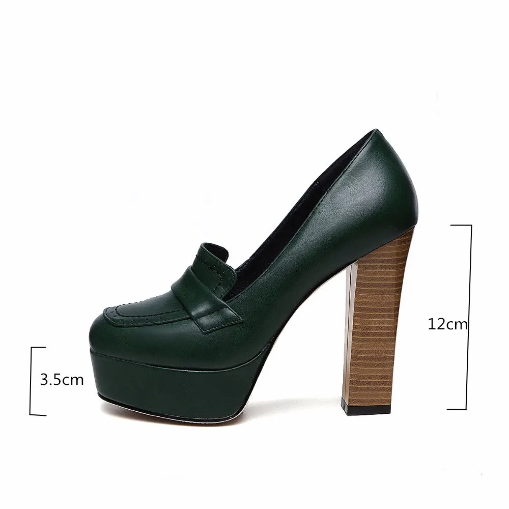 Elegant High Heels Shoe Woman Sexy Platform Dress Pumps Autumn Spring Black Green Heeled OL Party Office Wedding Shoes Ladies view 4