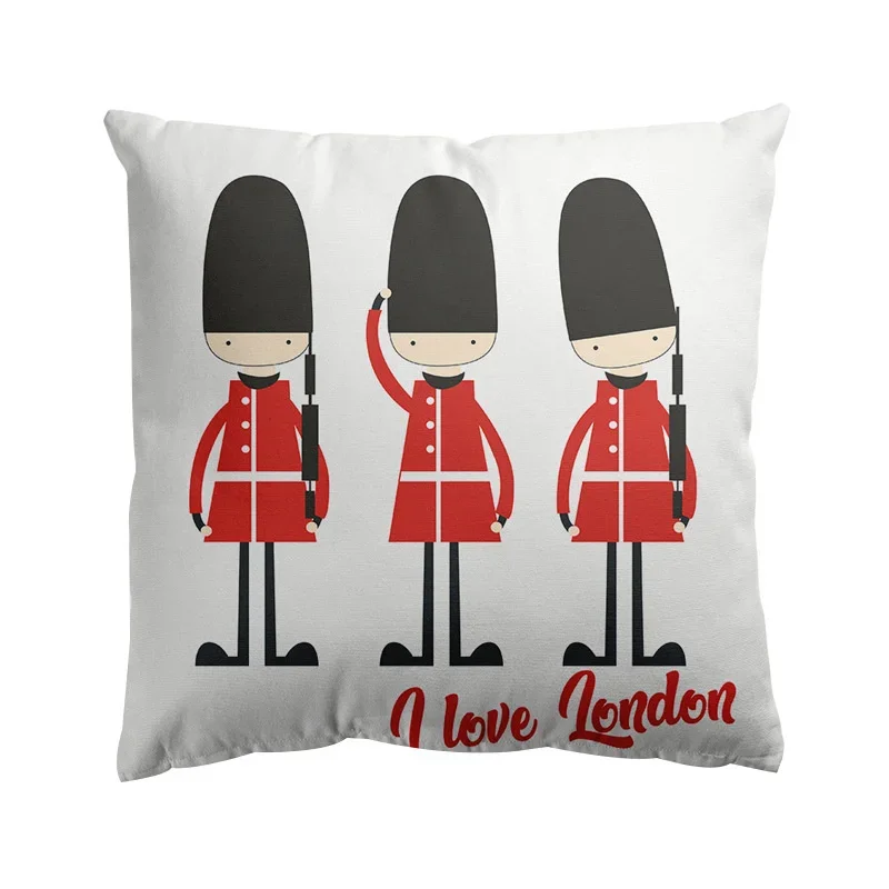 American Sofa Pillow Cover 45x45 Bedside Living Room European Beige Flag Mediterranean Style Pillow British Style Cushion Cover