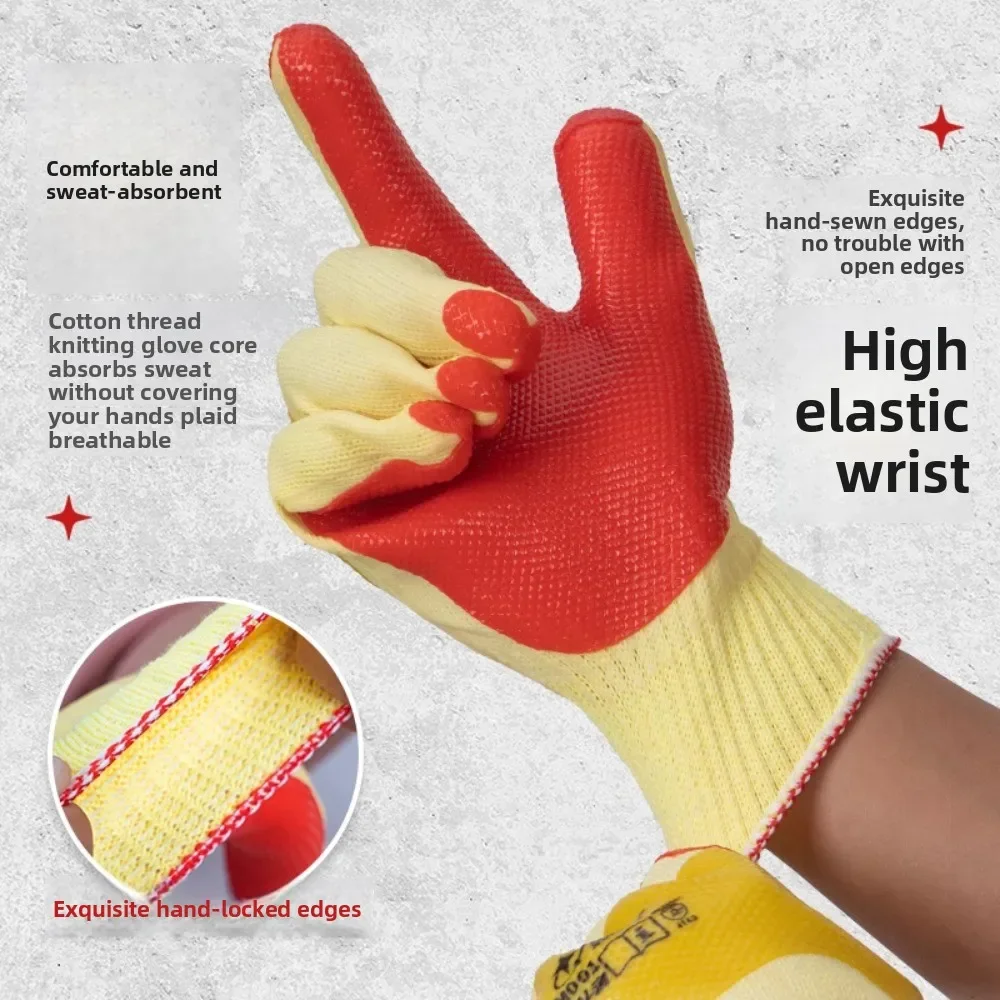 

Non-slip latex film gloves wear-resistant labor site special thickened breathable protection work safety luvas trabajo