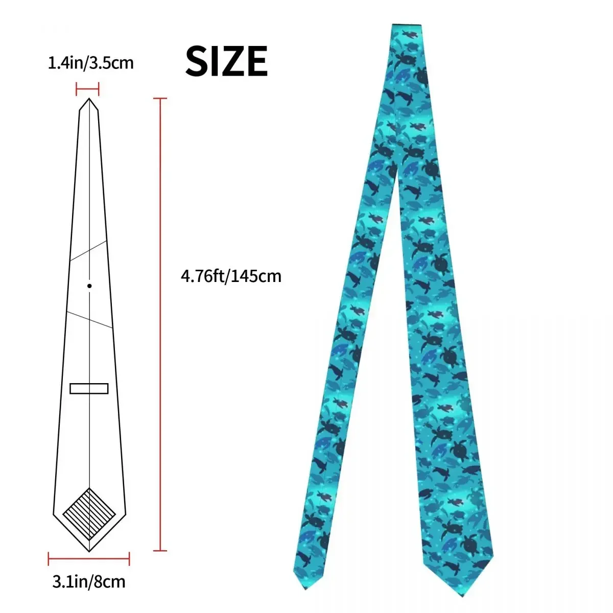 Mens Tie Slim Skinny Sea Turtles Swim In The Ocean Necktie Fashion Necktie Free Style Men Tie Party Wedding