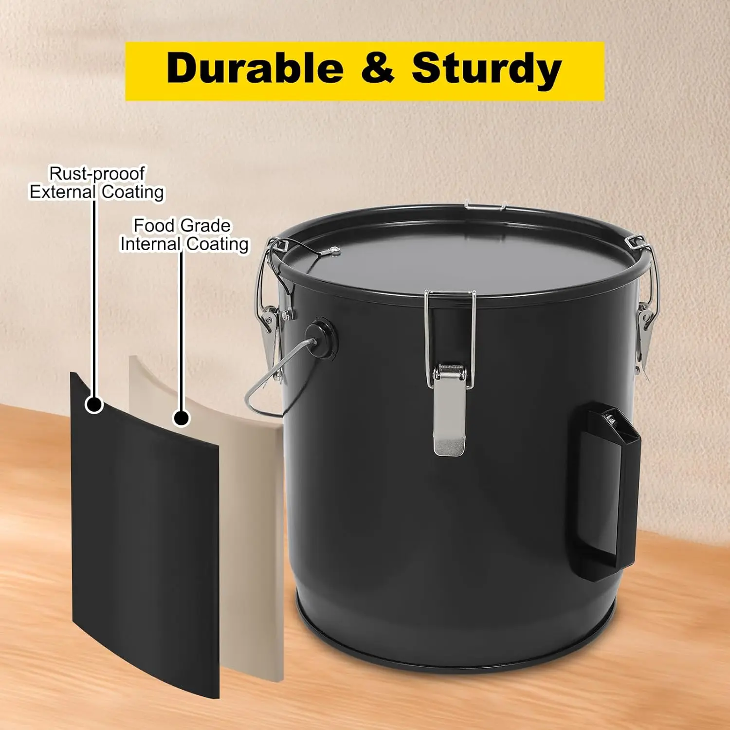 Secchio per olio per lo smaltimento dell'olio del secchio per grasso della friggitrice da 6 galloni con coperchio e sacchetto filtro