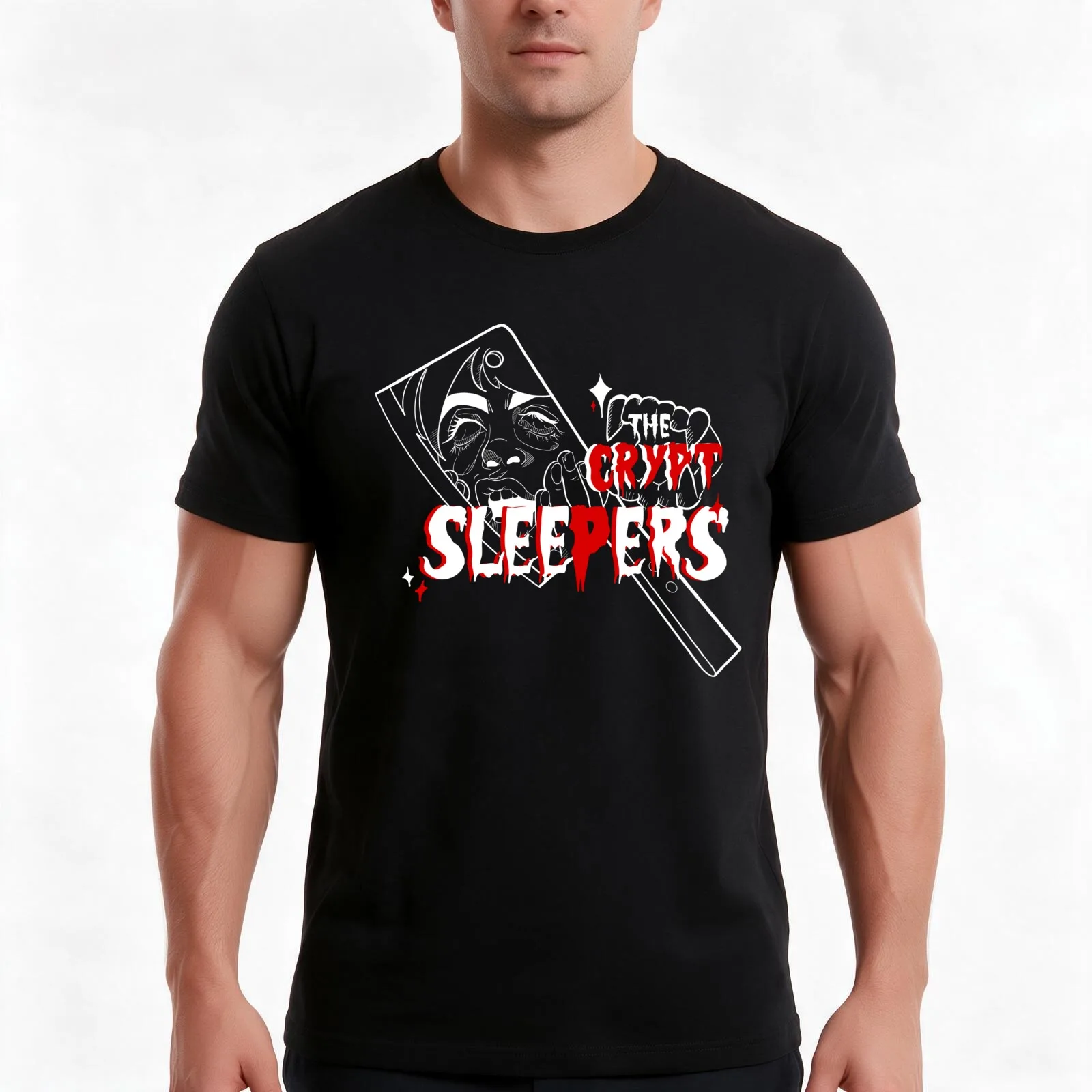 The Crypt Sleepers (white logo variant) T-Shirt Summer Casual Cotton Tee Oversized Streetwear Tops Vintage Graphic Print