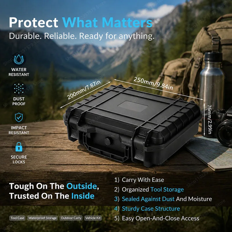 Portable Sealed Protective Safety Box, Shock‑Proof and Pressure‑Resistant Equipment Tool Accessories Storage and Protection Box