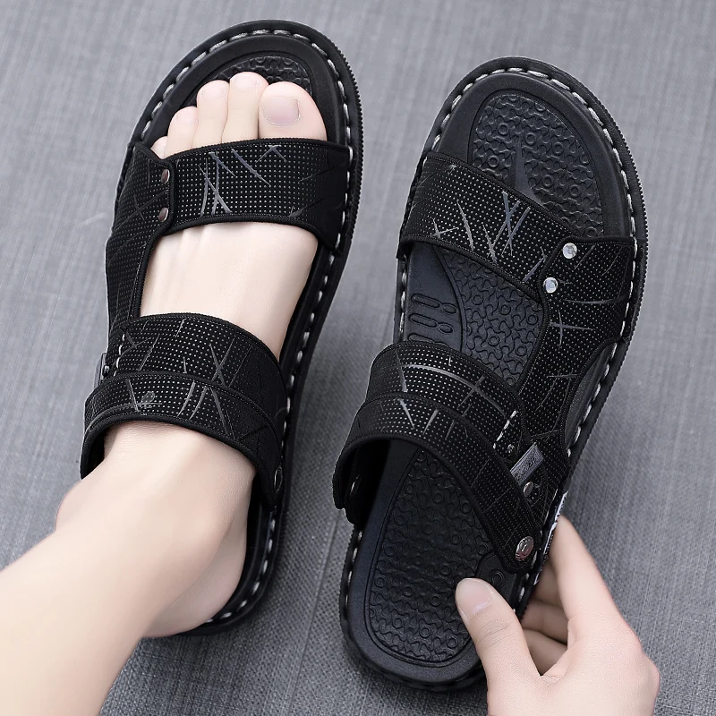 

Men Sandals Soft Comfortable Non-Slip Men Shoes High Quality Woven Beach Sandals Mens Gladiator Sandals Summer Casual Flat Shoes
