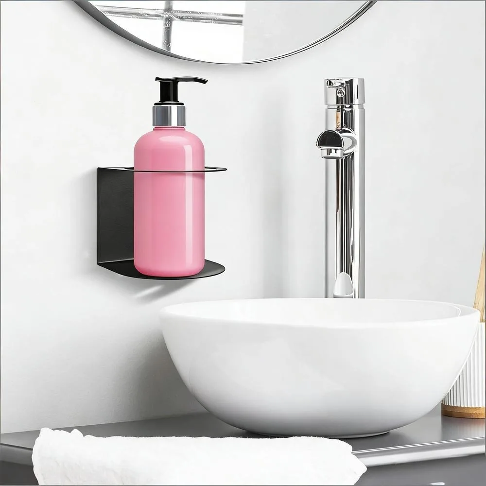 Metal Bottle Holder Floating Shelf with Screws Shower Caddy Wall Shelf Bathroom Organizer Household Items Bathroom Accessories